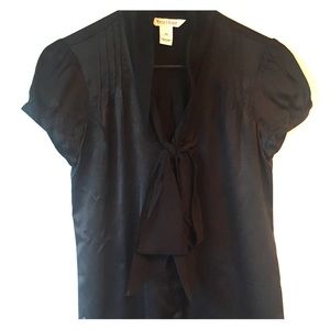 White House Black Market Black Silk Blouse